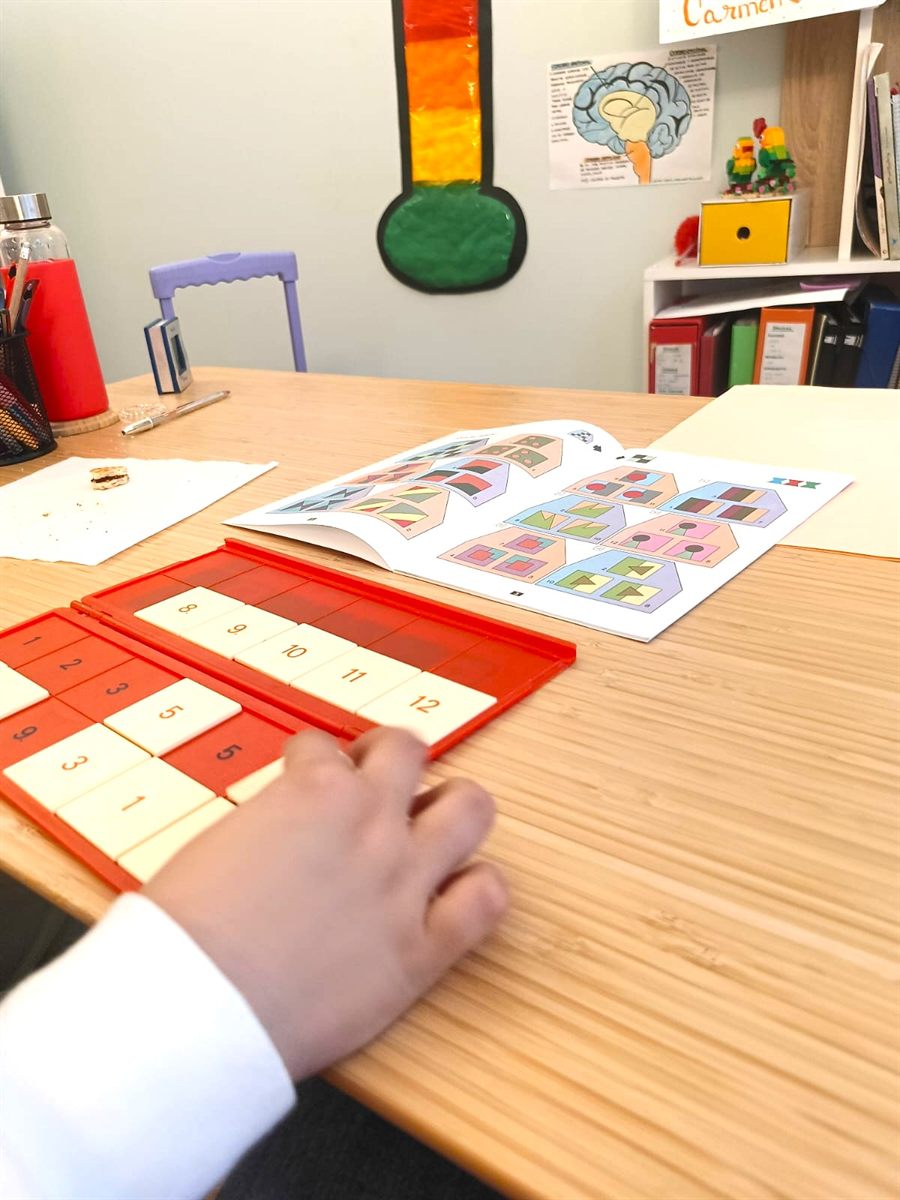 Material de trabajo para dificultades de aprendizaje en una sesión de aprenderT Madrid